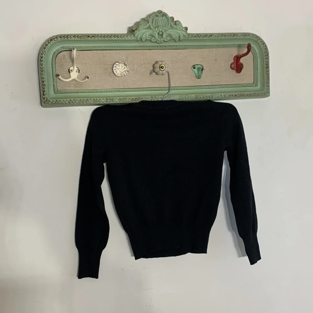 NWT the children’s place black crewneck pull over sweater silver sequin bow  top